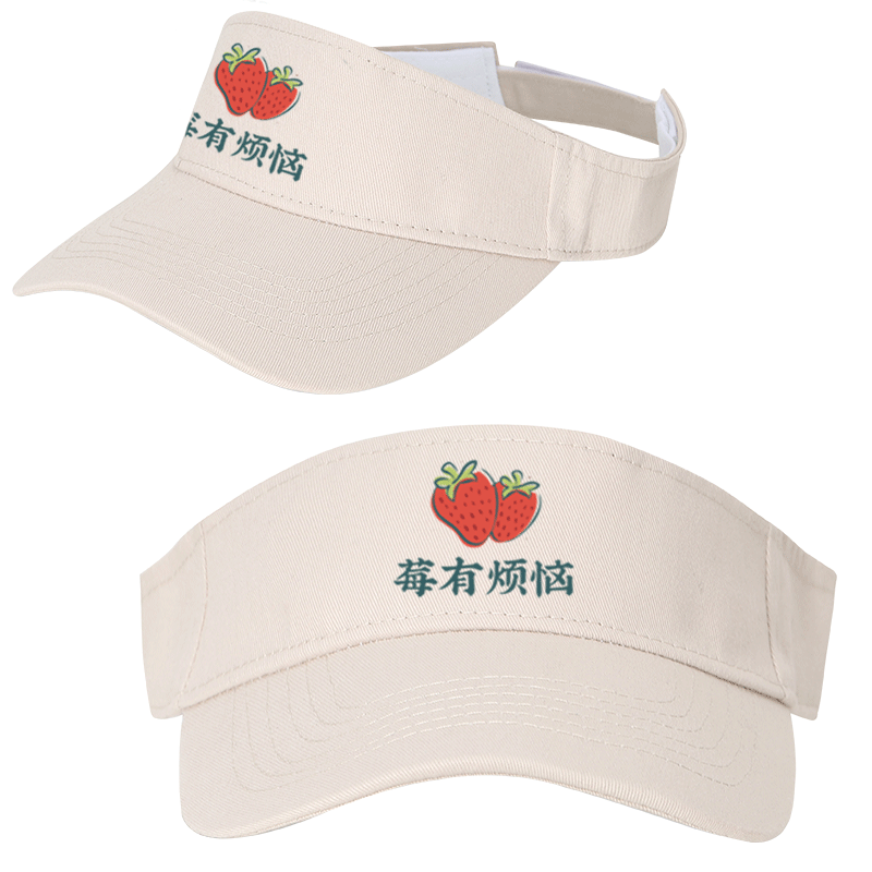 国潮文字印花运动帽子男女夏款网红空顶帽潮牌无顶太阳防晒遮阳帽