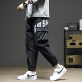 2021新款2港风印花休闲裤大码宽松工装裤小脚裤QT707-K088-P45，男装休闲裤，星座617B