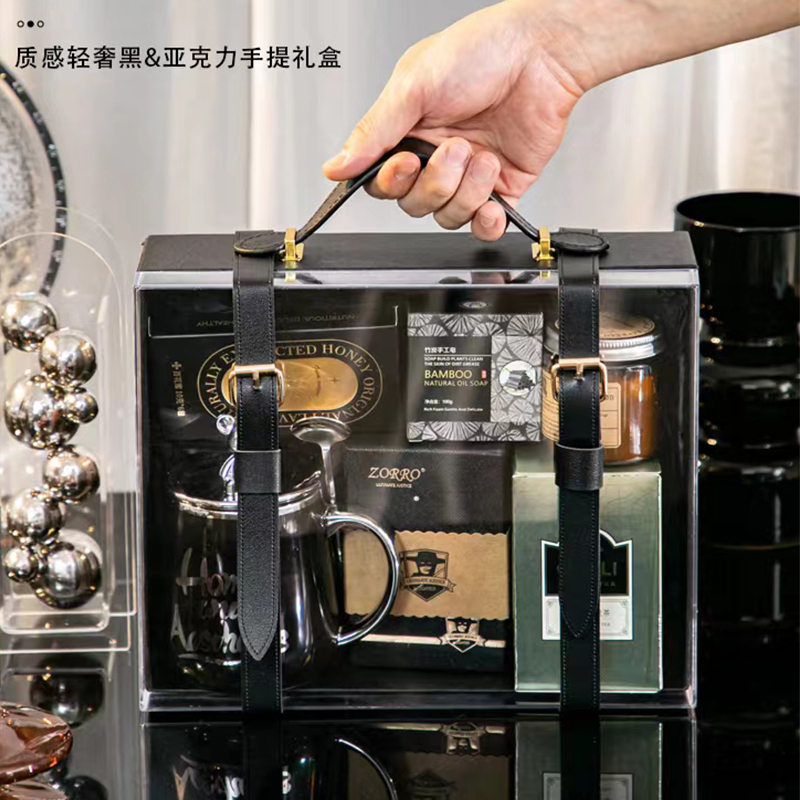 亚克力手提箱结婚伴手礼女伴娘男伴郎礼品盒男士礼物盒包装盒空盒