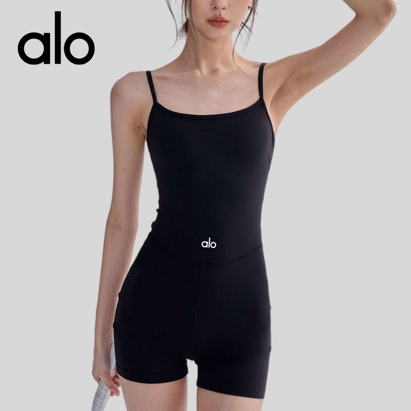 AIo 紧身瑜伽连体衣女带胸垫普拉提训练服跑步运动健身运动套装夏