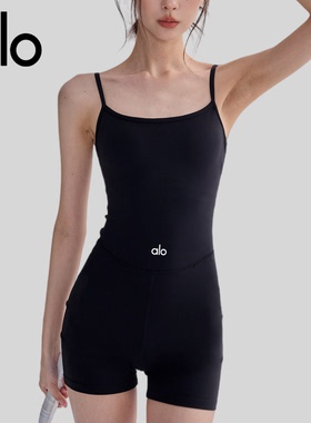 AIo 紧身瑜伽连体衣女带胸垫普拉提训练服跑步运动健身运动套装夏