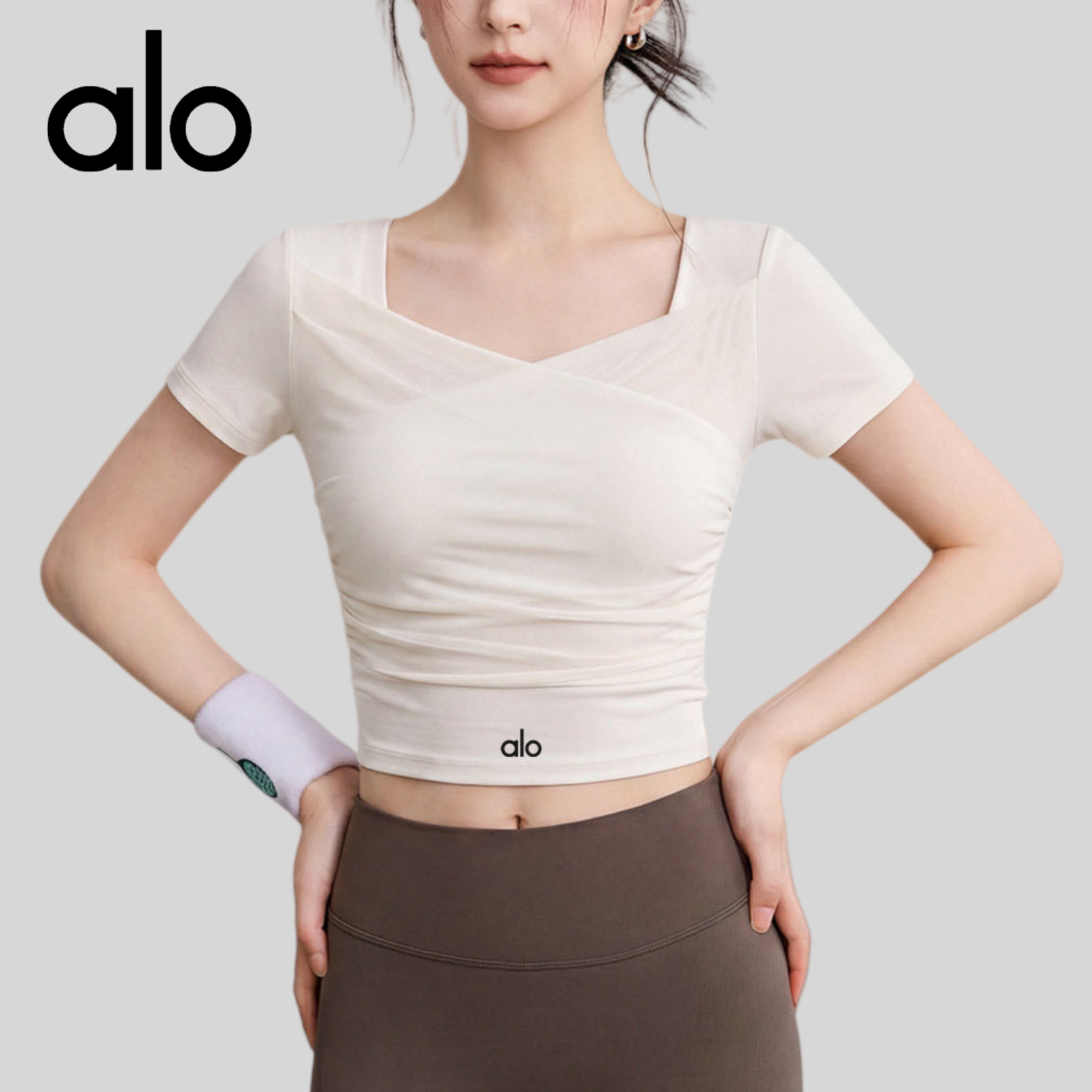 AIo 瑜伽服夏轻薄网纱美背瑜伽短袖跑步训练防震聚拢运动上衣背心