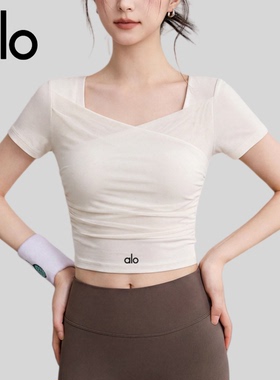 AIo 瑜伽服夏轻薄网纱美背瑜伽短袖跑步训练防震聚拢运动上衣背心