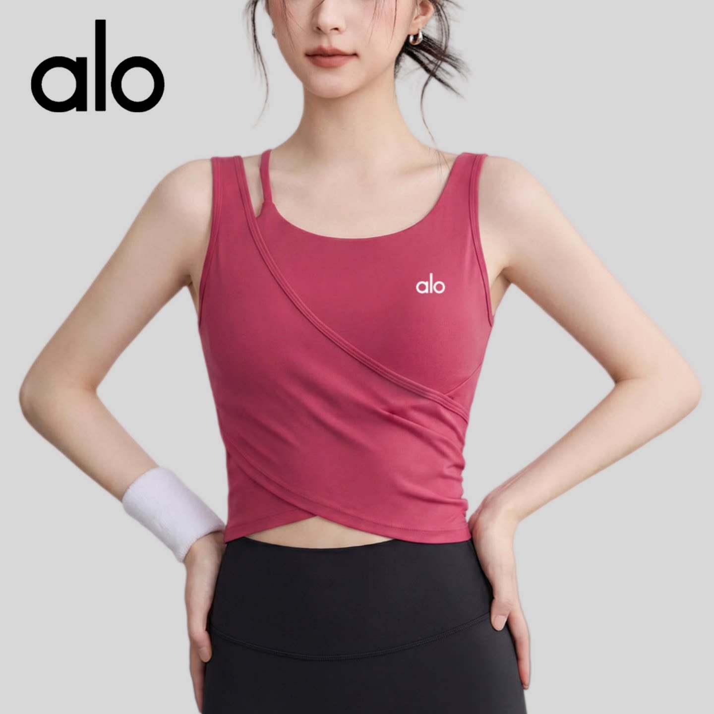 AIo瑜伽服女夏运动背心跑步外穿带胸垫运动内衣普拉提训练健身衣