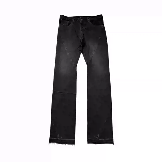 Ro07Ss First Year Archive Black Washed Spiral Denim Pants