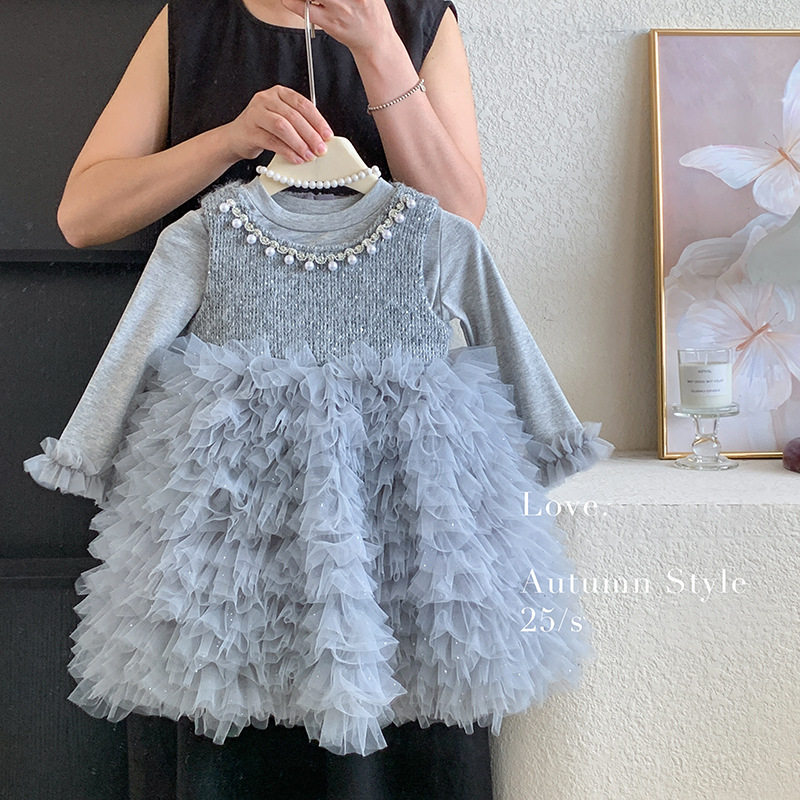 女童连衣裙冬装艾莎生日宴礼服爱莎公主裙冬季宝宝背心蛋糕裙套装