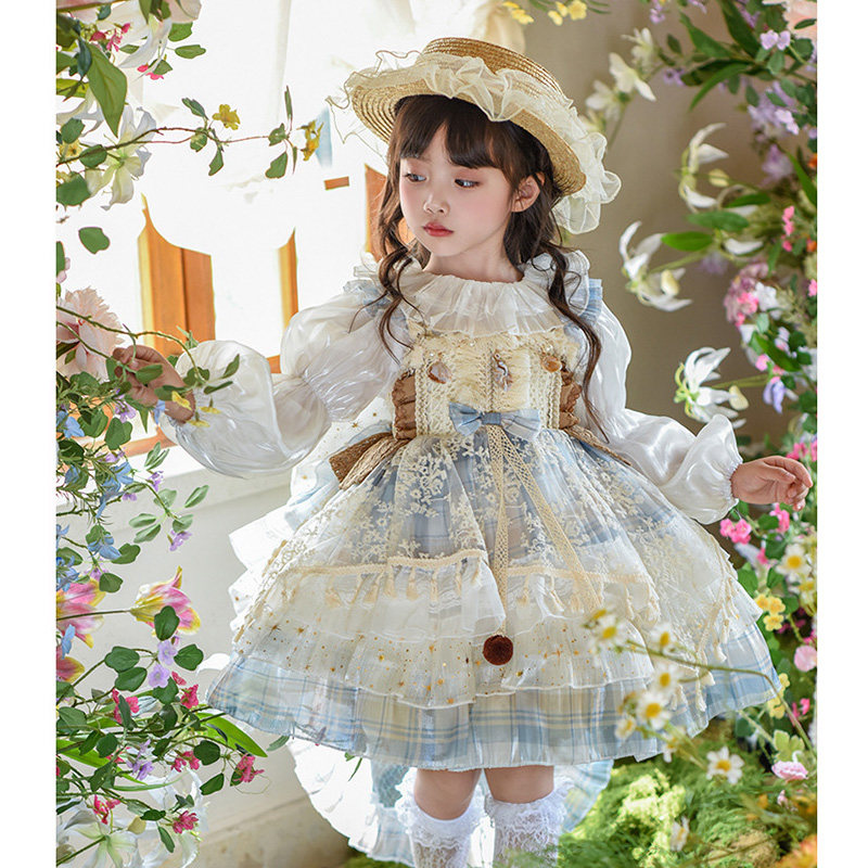 女童迪士尼洛丽塔白雪艾莎公主裙春装儿童连衣裙女孩生日宴蓬蓬裙