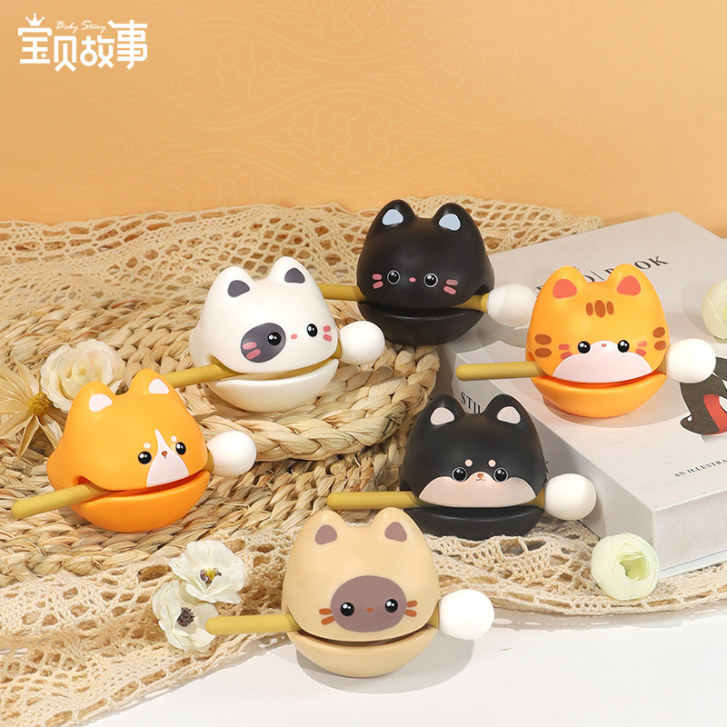 解压小木鱼摆件办公桌面情绪治愈好物可爱佛系木鱼敲打小礼物摆设