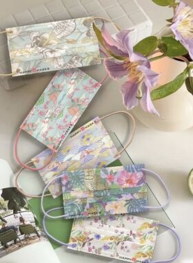 HappyMasks一次性无纺布成人片装口罩夏防尘透气三层防护时尚口罩