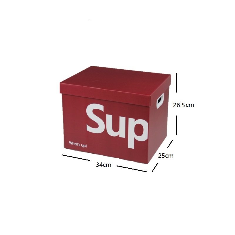 thumbnail for Net red storage box carton ins wind toy finishing with cover paper snack book trunk storage box sup