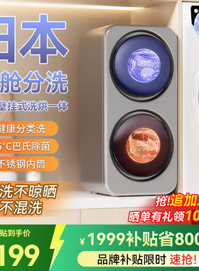 日本双仓壁挂式迷你洗衣机全自动内衣内裤袜子专用小型一机二桶