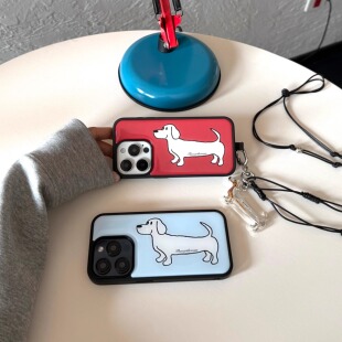 Theearthroom 黑边滴胶腊肠小狗全包手机壳 苹果防摔手机壳 iPhone16ProMax