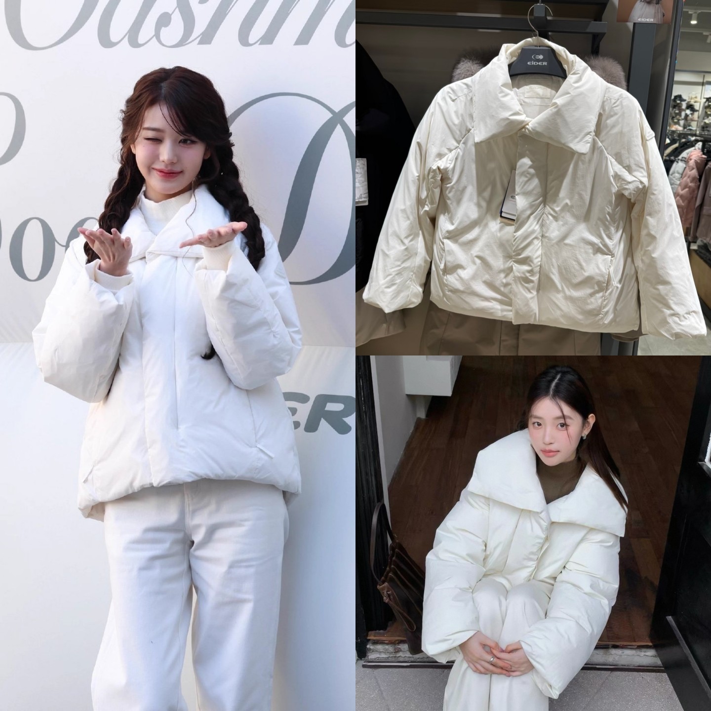 韩国直邮EIDER羽绒服张元英同款鹅绒25冬保暖面包服外套DWW25560