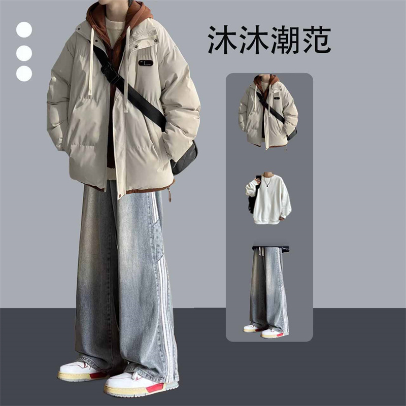 假两件棉袄连帽外套冬季加厚棉服