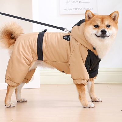 狗狗衣服冬款棉服柴犬雪纳瑞中小型犬冬装加厚连帽可牵引保暖棉衣
