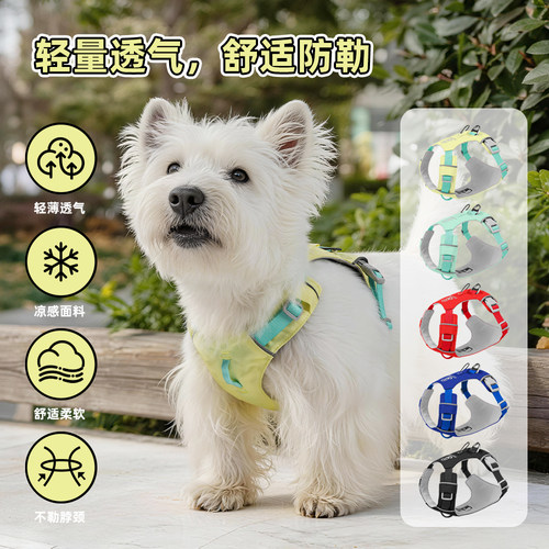 狗狗牵引绳中小型犬背心式比熊泰迪柴犬西高地宠物胸背带遛狗绳子