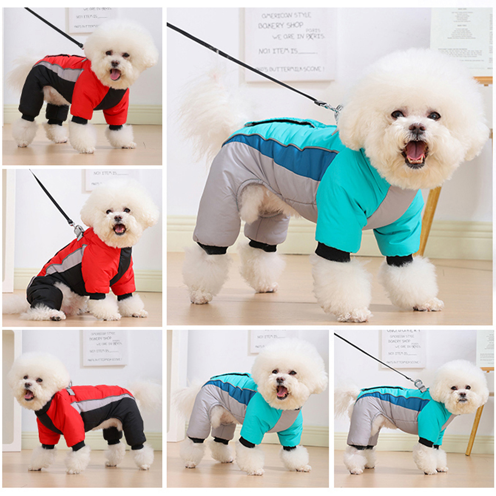 宠物衣服新款2025年冬装中小型犬泰迪比熊加绒四脚衣可牵引狗棉衣