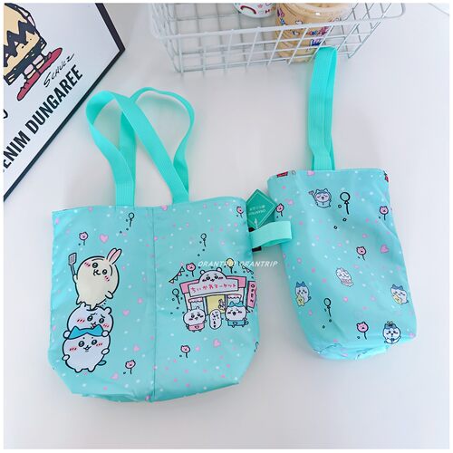 日系新款卡通翻转杯袋两杯奶茶饮料咖啡保温杯手提收纳包