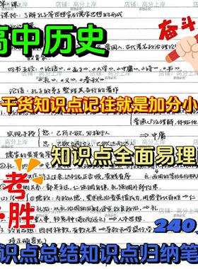 高中历史手写笔记哈工大学霸手写笔记历史知识点结合考点笔记本