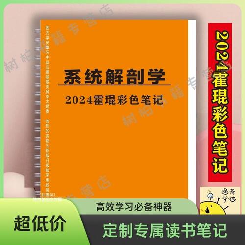 霍琨系统解剖学笔记 彩色双面胶装装订一本合计78面