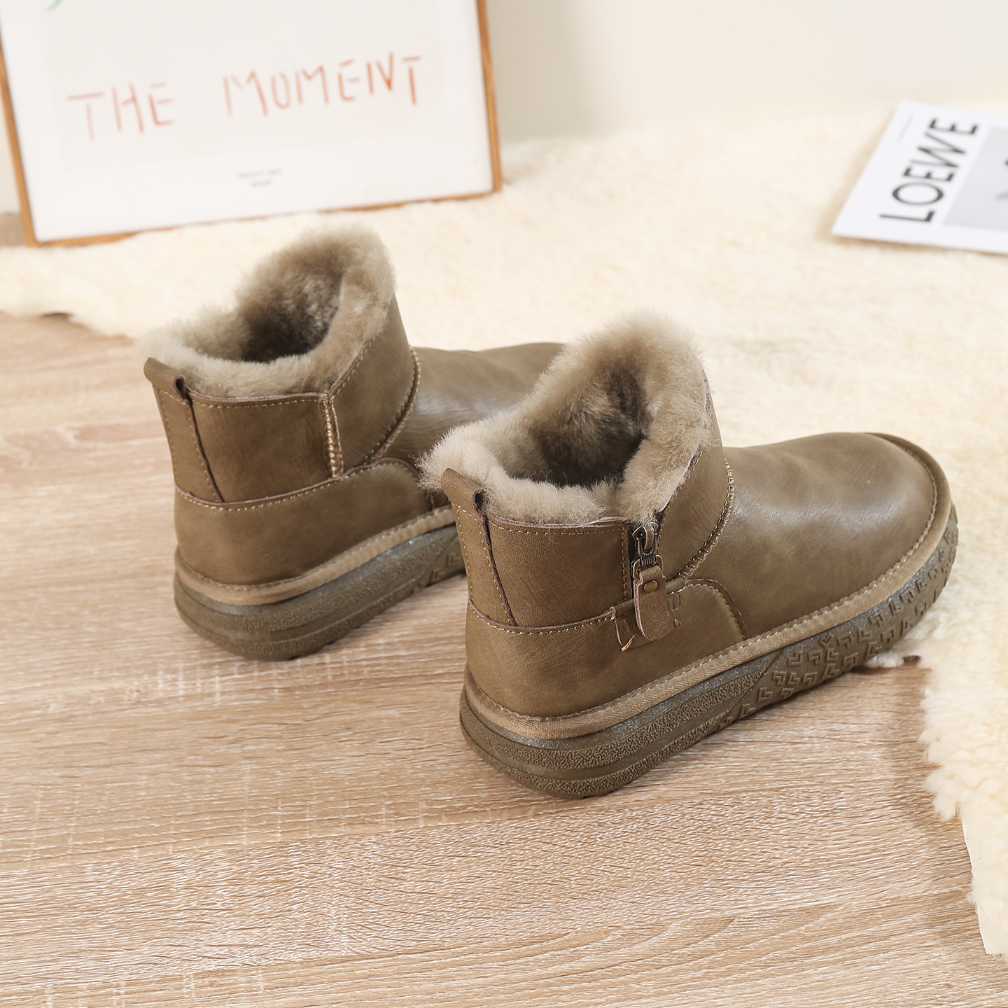 冬季羊毛雪地靴加绒加厚保暖