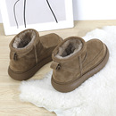 厚底短筒加绒加厚防滑皮毛一体面包棉鞋 羊毛雪地靴女2025新款 冬季