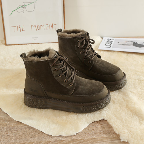 全羊毛内里男士系带雪地靴