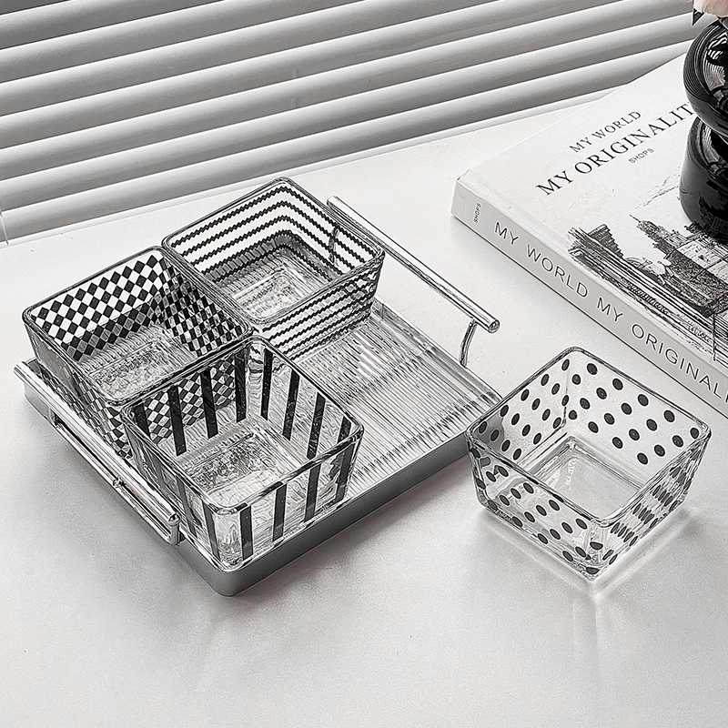 半刻赫本风分格玻璃果盘