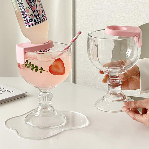 夏季家用果汁卡扣冷饮料玻璃个性