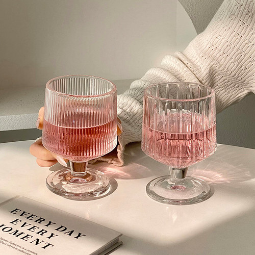 竖条纹矮款脚杯子ins高颜值