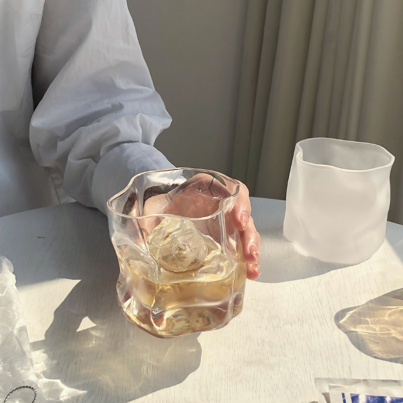 磨砂玻璃杯网红高颜值水杯子ins风简约北欧啤酒杯喝茶杯男女家用