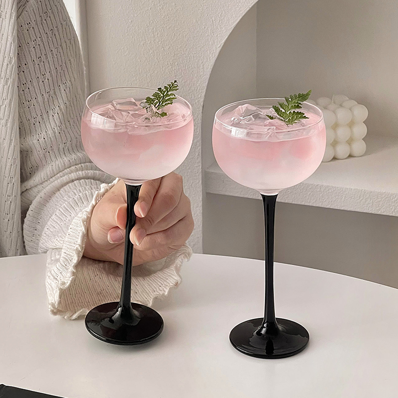 创意黑杆高脚鸡尾酒杯