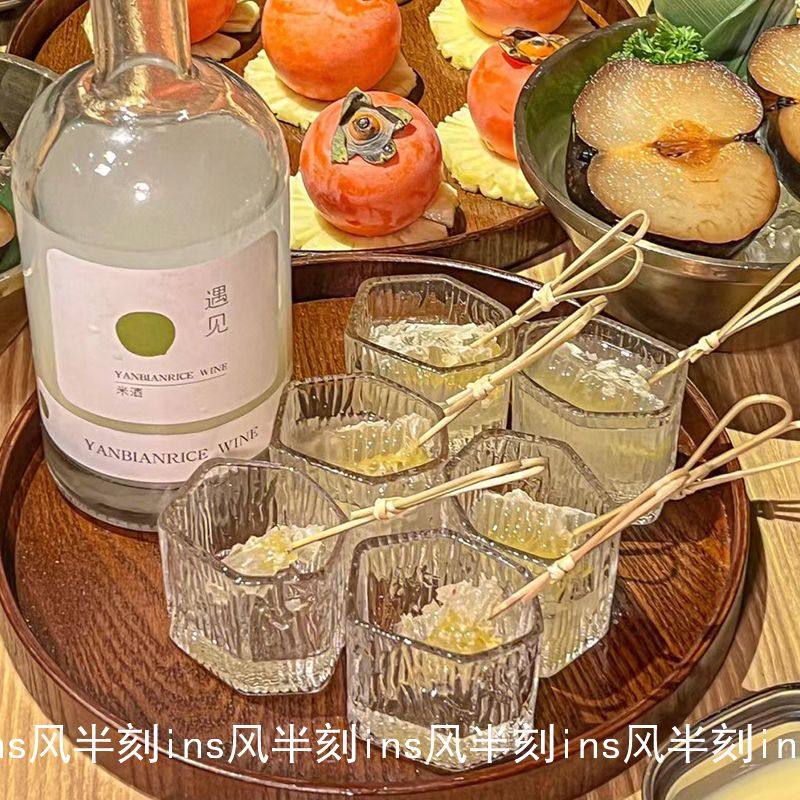 网红蜂蜜米酒杯女士迷你小酒杯套装一口杯日式小盏清酒杯玻璃杯子