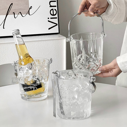 送冰夹手提玻璃冰桶夏天户外