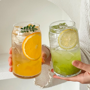 ins大容量玻璃杯餐厅水果茶杯饮料果汁杯可乐杯沙冰杯冷饮水杯子
