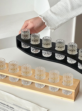 浮雕加厚宝石纹白酒杯架shot杯套装一口杯野格烈酒杯家用鸡尾酒杯