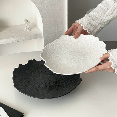 高级感水果盘陶瓷家用客厅茶几