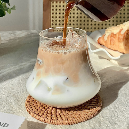 半刻空间玻璃家用拿铁咖啡杯子