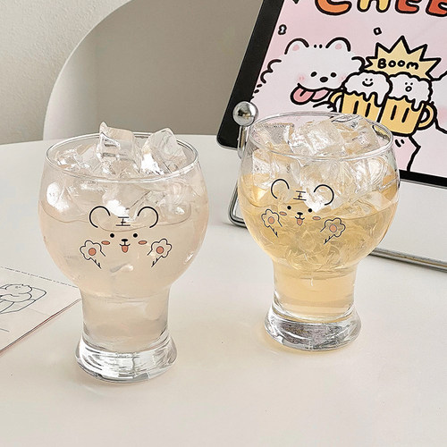 可爱啤酒杯网红玻璃喝水杯子