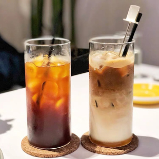 ins玻璃杯极简咖啡杯韩风饮品杯苏打水杯果汁饮料杯耐高温牛奶杯
