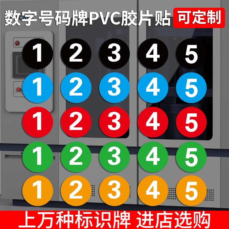 pvc防水防晒亮面胶片数字号码贴