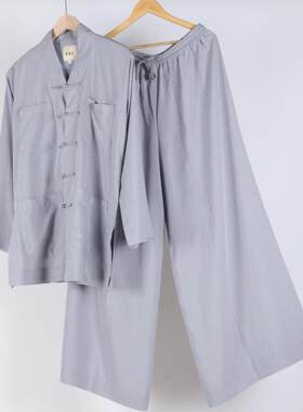 2025年僧服短褂套装天丝棉散腿套装透气夏季新款出家人和尚大裤脚