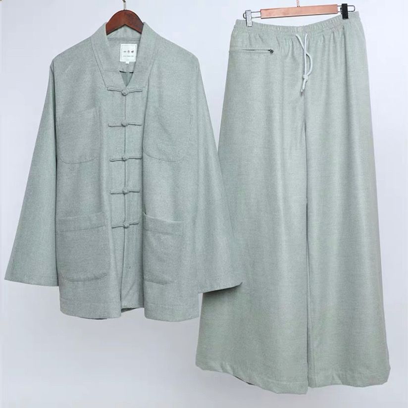 新款毛呢加绒僧服短褂和尚出家师父加厚小褂棉衣秋冬免绑腿僧人僧