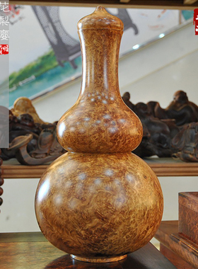 花梨瘿葫芦摆件客厅办公家居装饰摆设红木雕刻工艺品（G0025）