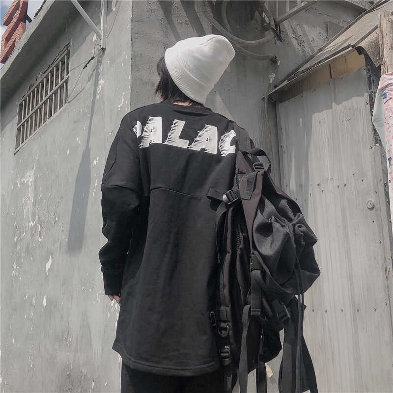 字母美式百搭休闲palace上衣情侣