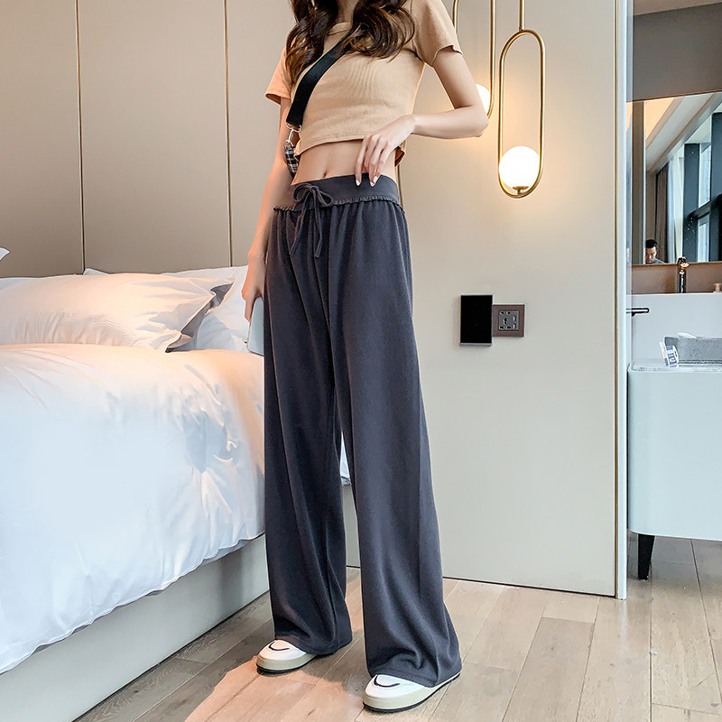 2021 new pattern Wide leg pants Spring and summer Easy Show thin Straight pants leisure time Versatile lace trousers Mopping the floorin the Women's clothing/Boutique , Pants , Casual pants  category - from Buy2taobao.com to provide professional Taobao agent buy service