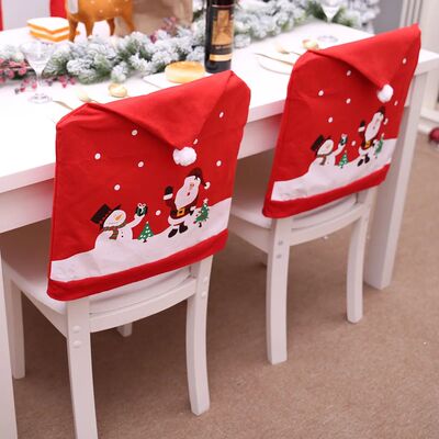 1/2PCS Christmas Santa Claus Chair Cover Decoration Set Chri