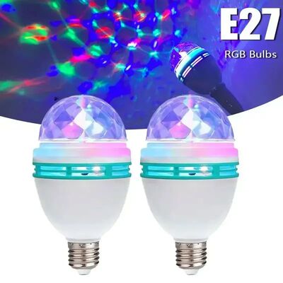 E27 Disco Light Rotating RGB Party Lamp LED Strobe Light Cry
