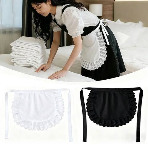 New Lolita Maid Apron Sexy Lace Black White Cooking Kitchen