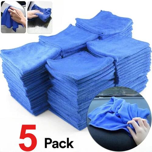 5pcs Microfiber Towels Car Wash Drying Cloth Towel Household